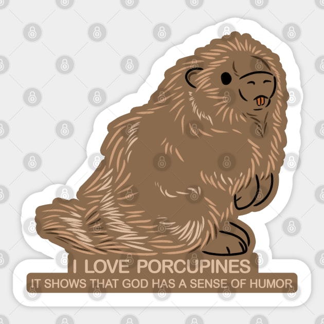 I Love Porcupines Sticker by DeguArts
